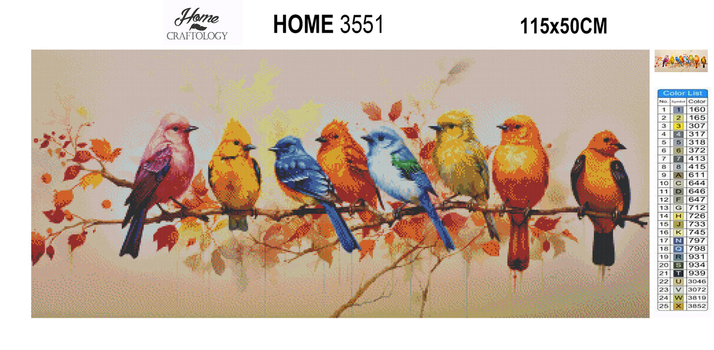 New! Birds Perched on a Branch - Exclusive Premium Diamond Painting Kit