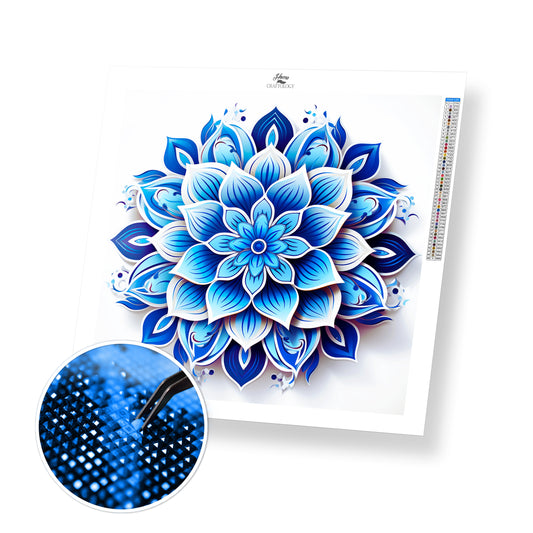 Blue Flower Mandala - Exclusive Premium Diamond Painting Kit