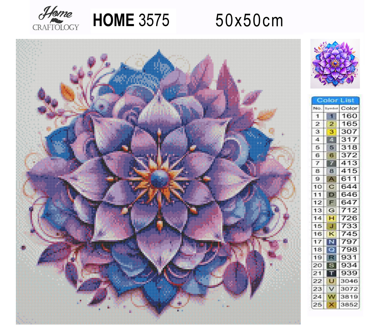 New! Purple Flower Mandala - Exclusive Premium Diamond Painting Kit