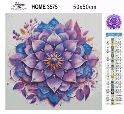 Purple Flower Mandala - Exclusive Premium Diamond Painting Kit