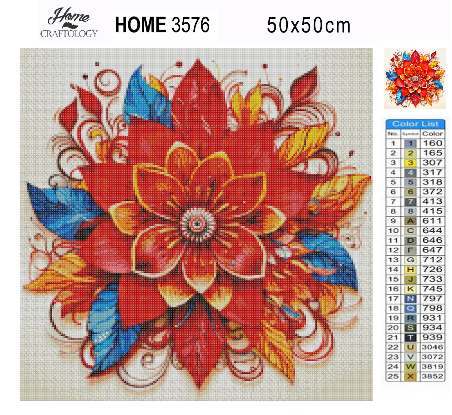 New! Red Flower Mandala - Exclusive Premium Diamond Painting Kit