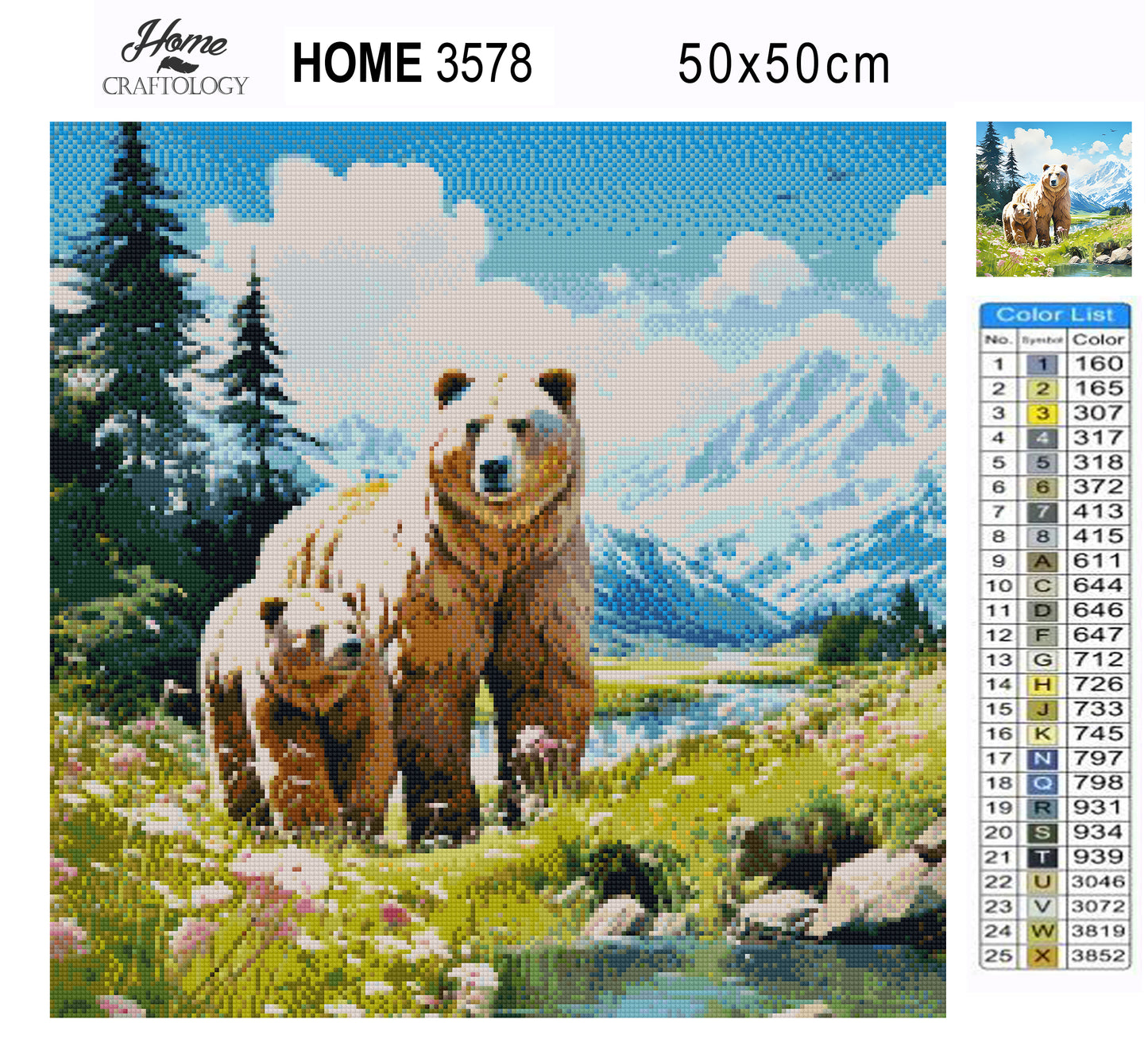 New! Bear and Cub - Exclusive Premium Diamond Painting Kit