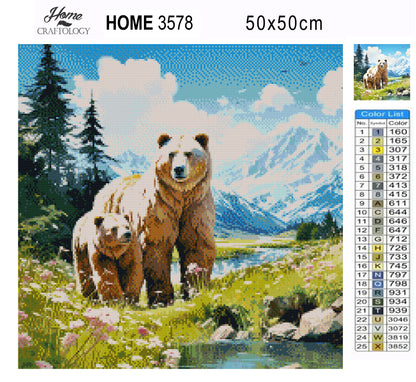 Bear and Cub - Exclusive Premium Diamond Painting Kit