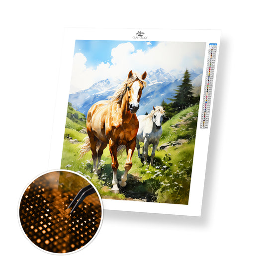 New! Brown and White Horse - Exclusive Premium Diamond Painting Kit