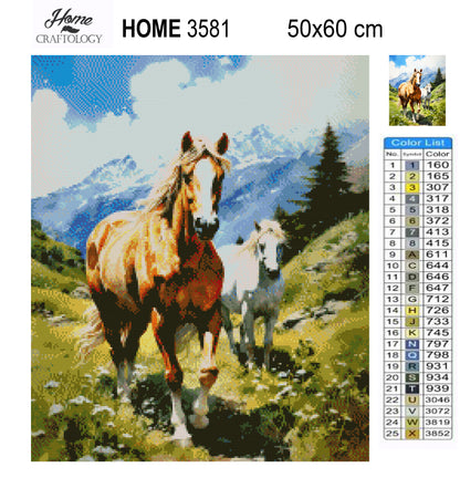 New! Brown and White Horse - Exclusive Premium Diamond Painting Kit