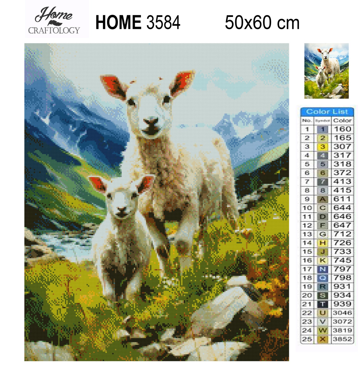 New! Mother and Baby Sheep - Exclusive Premium Diamond Painting Kit