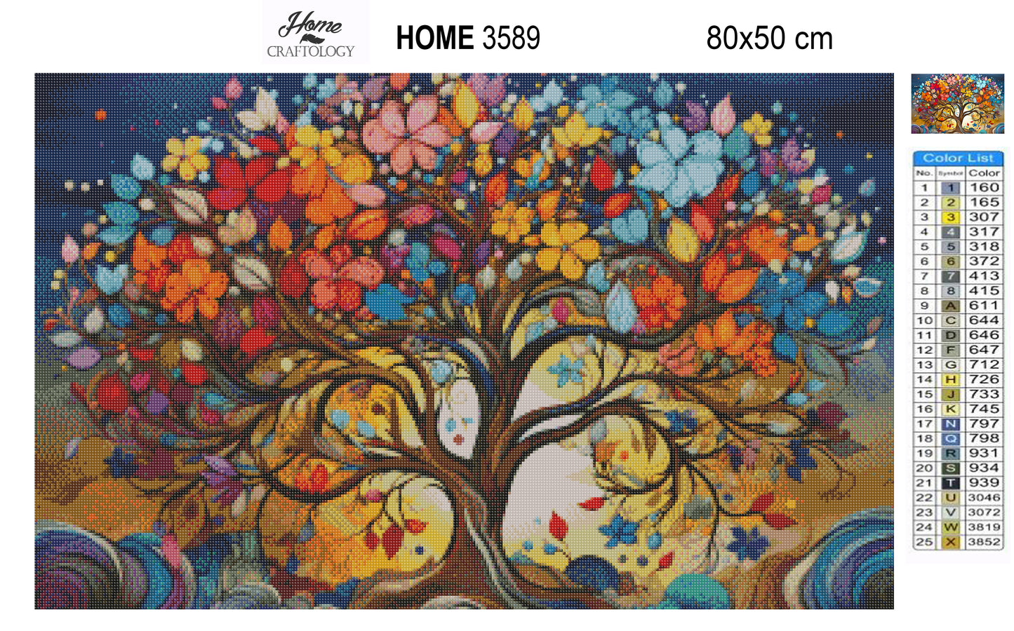 Colorful Leaves and Flowers - Exclusive Premium Diamond Painting Kit