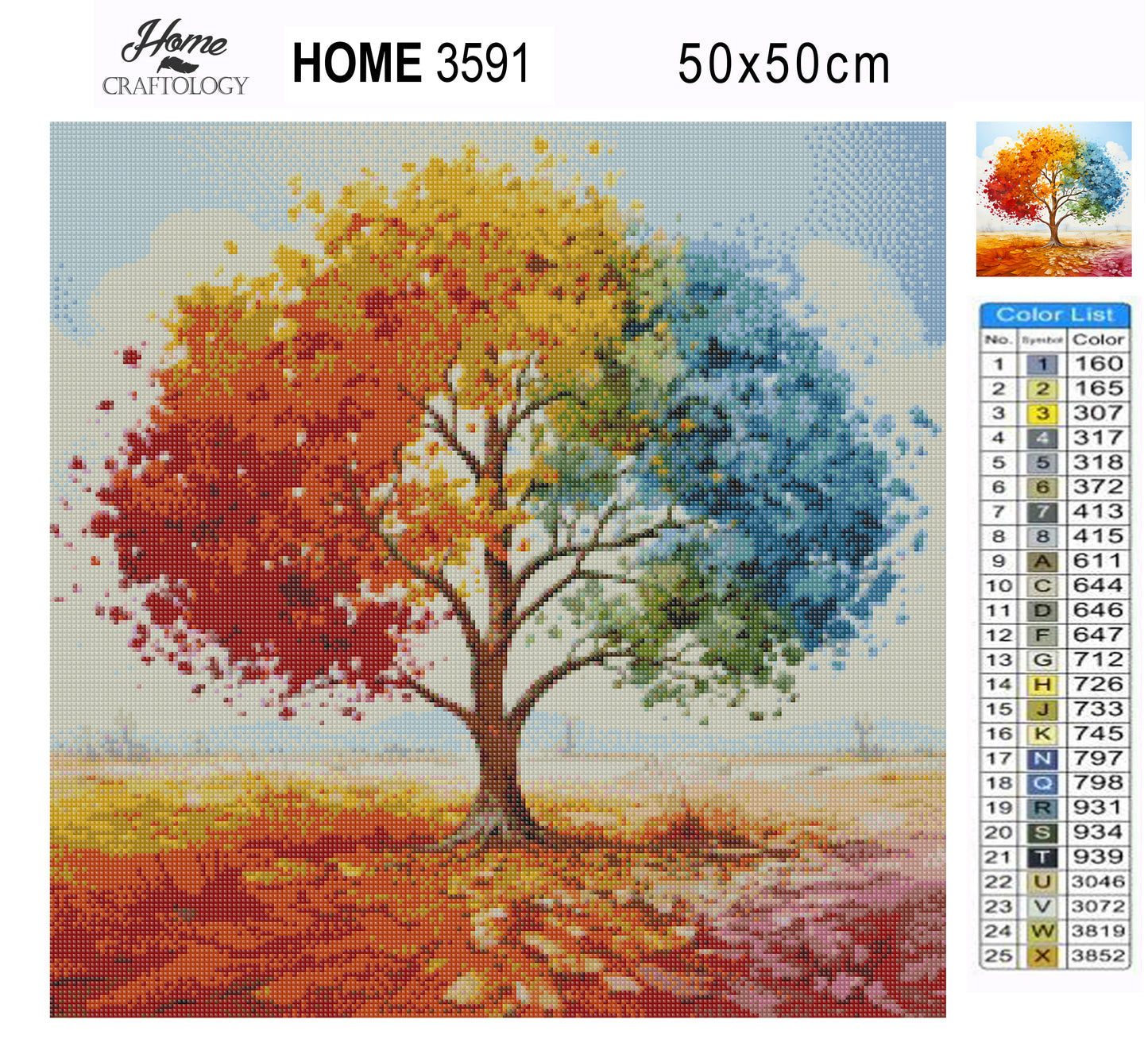 New! Different Shades of Leaves - Exclusive Premium Diamond Painting Kit