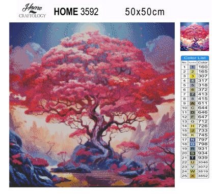 New! Enchanted Pink Tree - Exclusive Premium Diamond Painting Kit