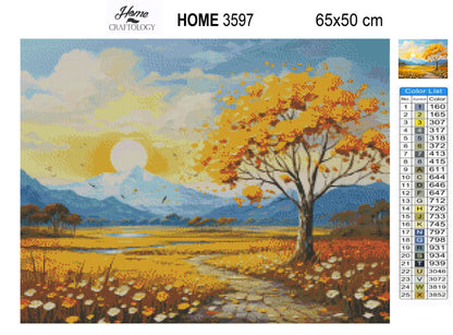 New! Yellow Tree - Exclusive Premium Diamond Painting Kit