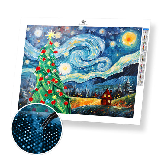 New! Christmas Starry Night - Exclusive Premium Diamond Painting Kit