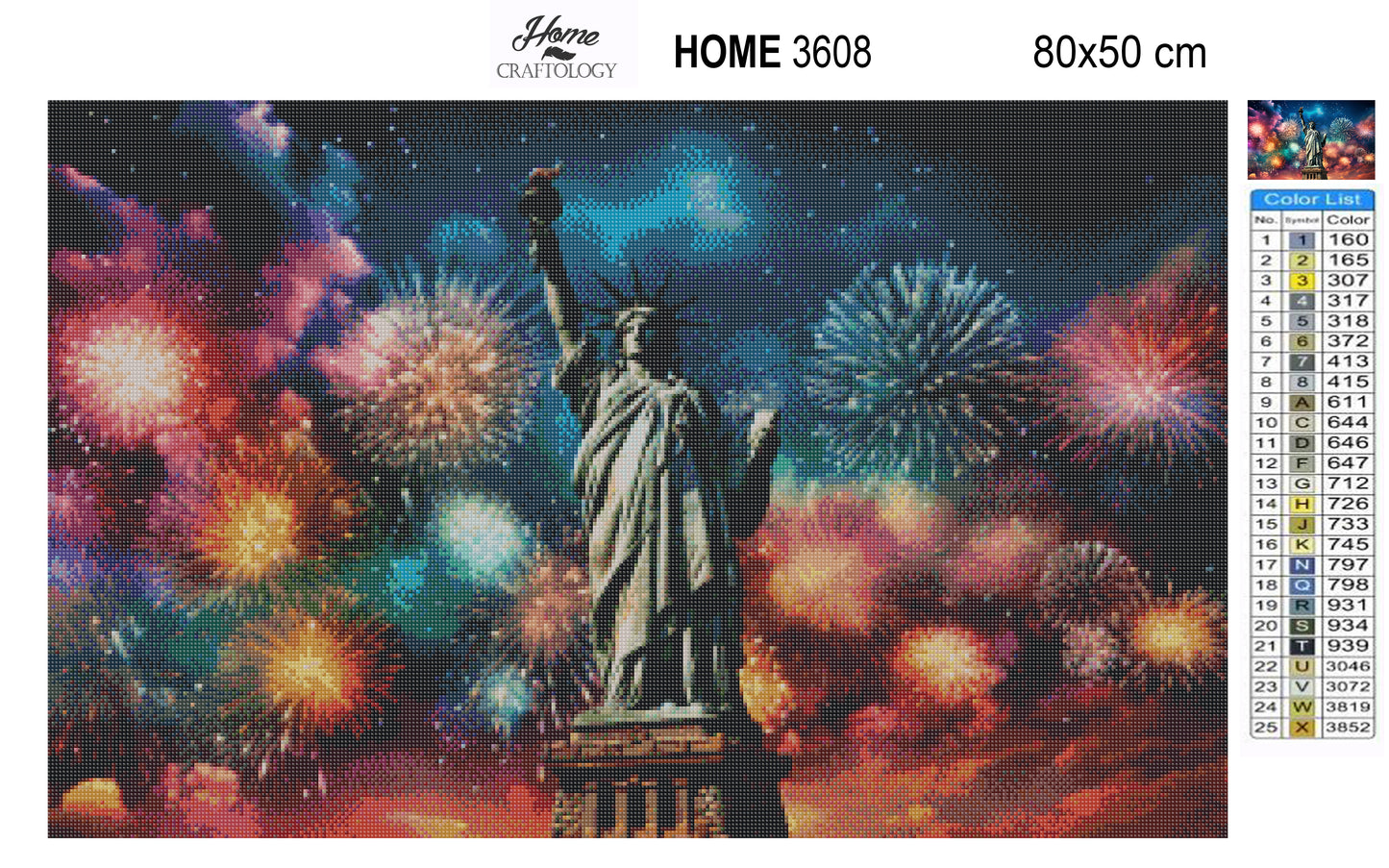 New! Statue of Liberty Fireworks - Exclusive Premium Diamond Painting Kit