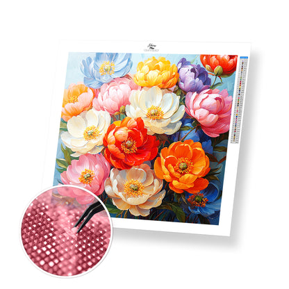 New! Beautiful Colorful Flowers - Exclusive Premium Diamond Painting Kit