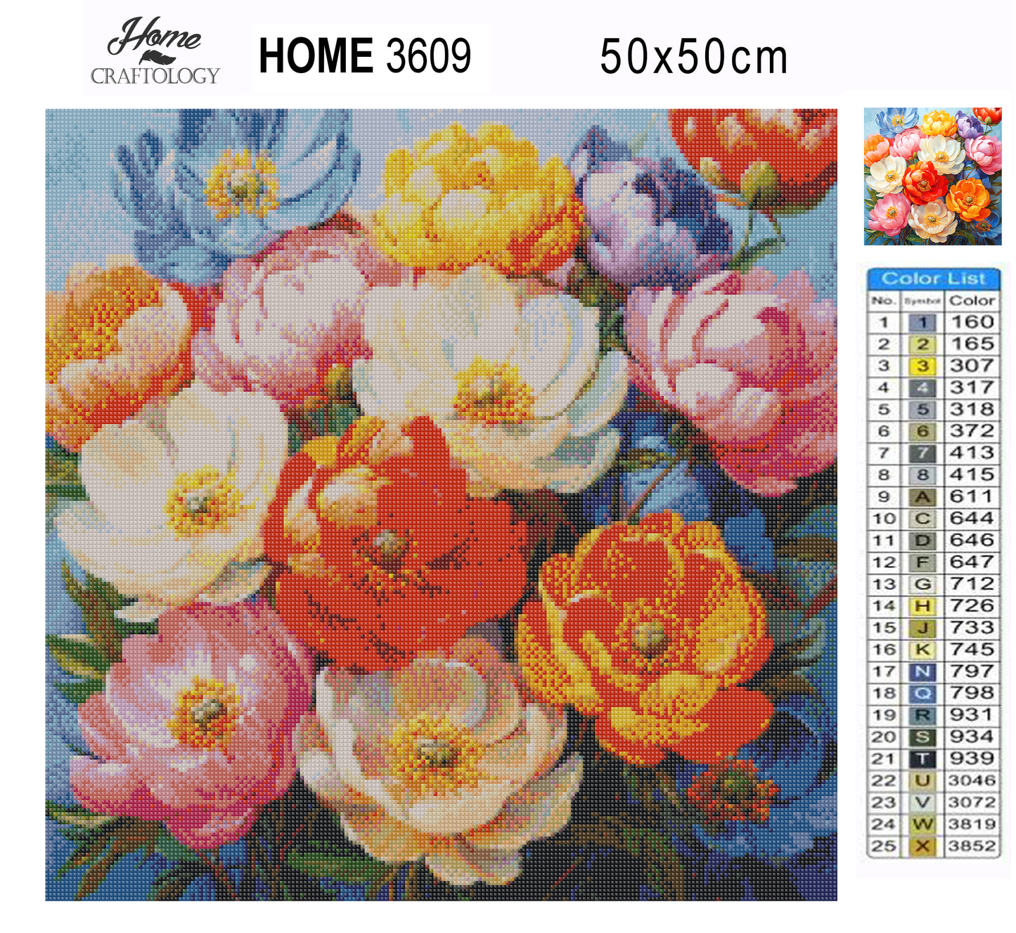 New! Beautiful Colorful Flowers - Exclusive Premium Diamond Painting Kit