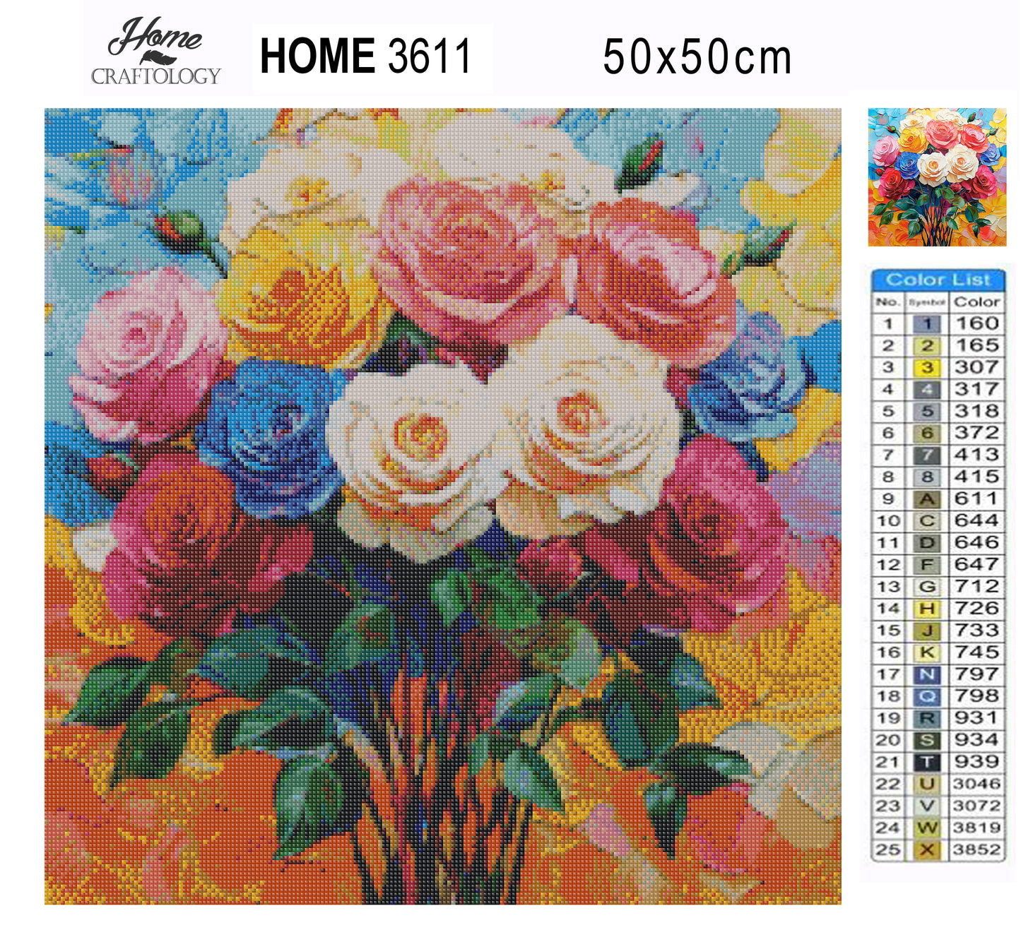 New! Bouquet of Roses - Exclusive Premium Diamond Painting Kit