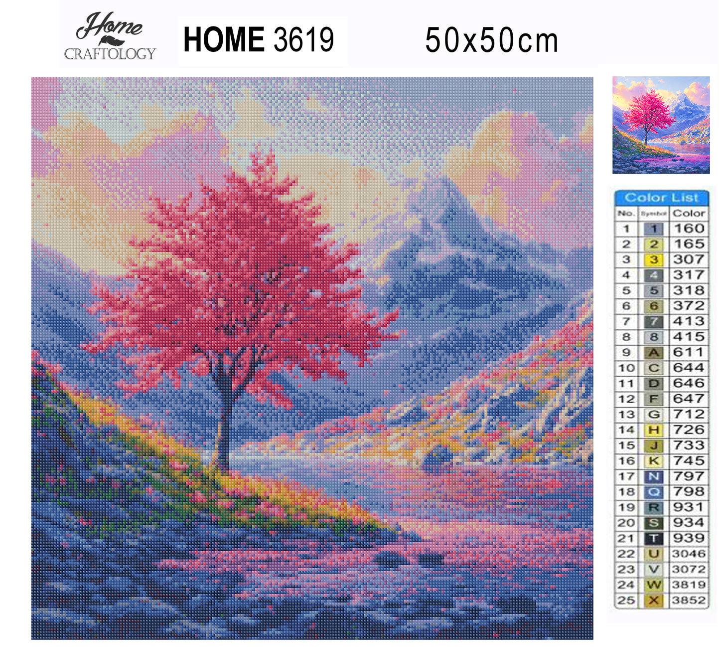 New! Single Pink Tree - Exclusive Premium Diamond Painting Kit