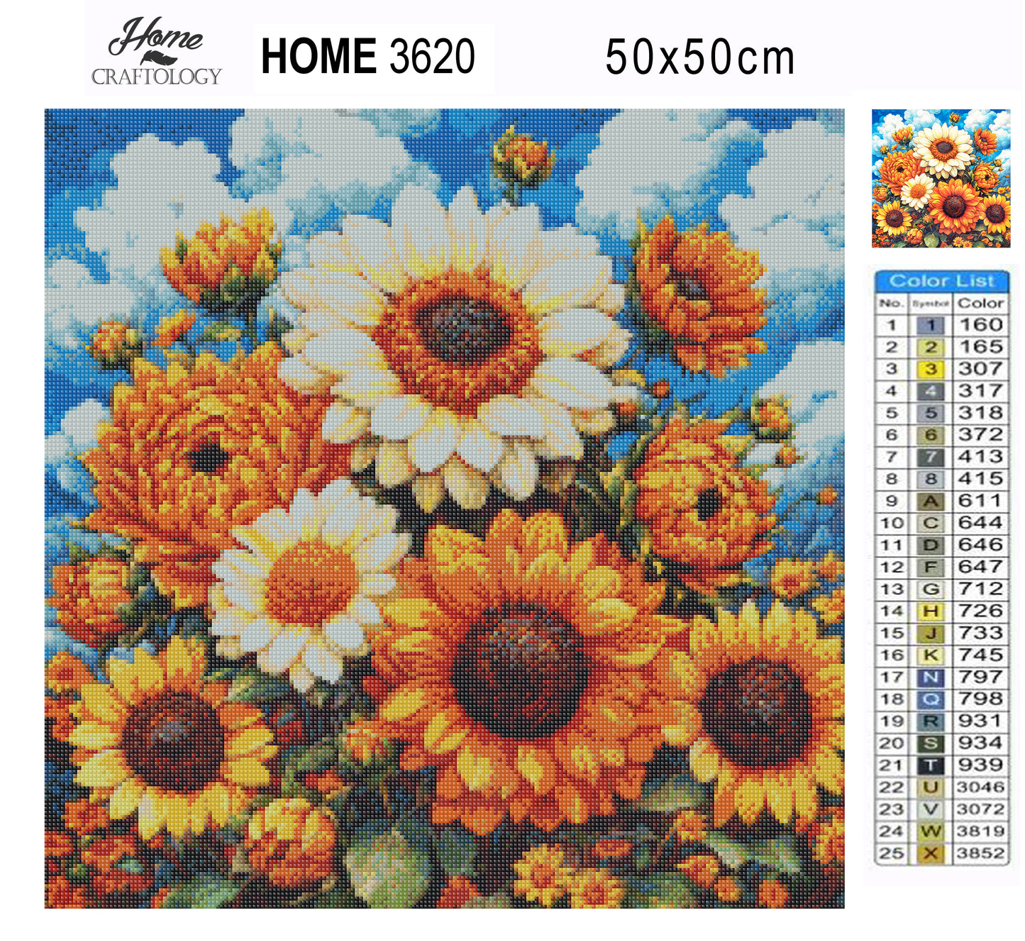 New! Sunflower Clouds - Exclusive Premium Diamond Painting Kit