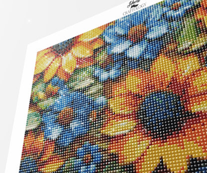 New! Yellow and Blue Sunflowers - Exclusive Premium Diamond Painting Kit