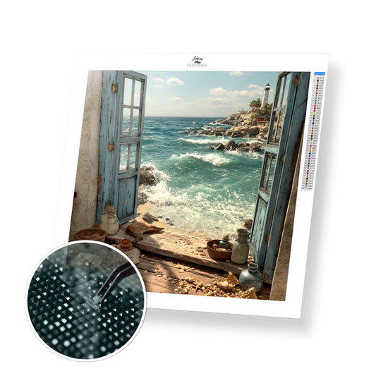 Doorway to the Deep Blue - Exclusive Premium Diamond Painting Kit