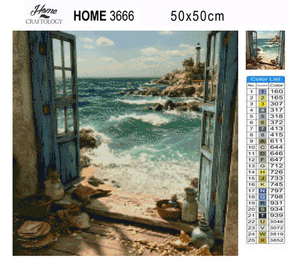 Doorway to the Deep Blue - Exclusive Premium Diamond Painting Kit