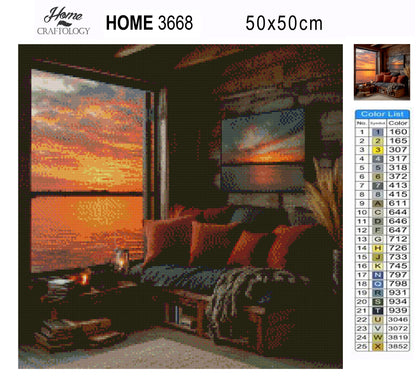 Seaside Sunset Retreat - Exclusive Premium Diamond Painting Kit