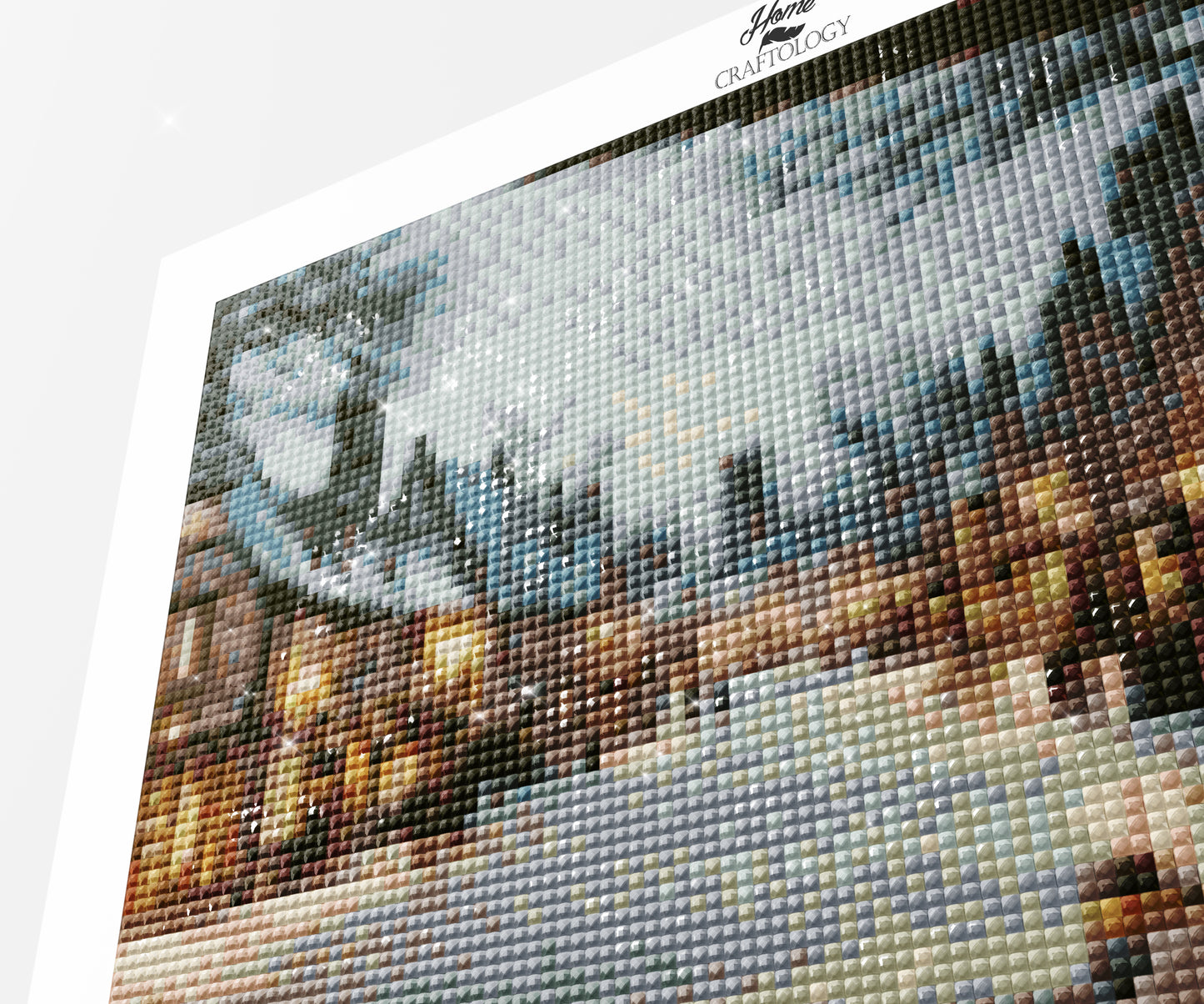 Snowy Village View - Exclusive Premium Diamond Painting Kit