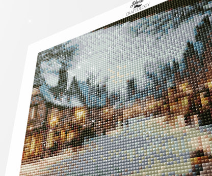Snowy Village View - Exclusive Premium Diamond Painting Kit