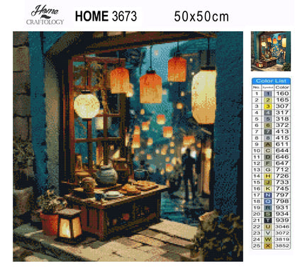 Tokyo Lantern Twilight - Exclusive Premium Diamond Painting Kit