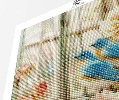 Bluebirds Among the Roses - Time Limited Exclusive Diamond Painting Kit