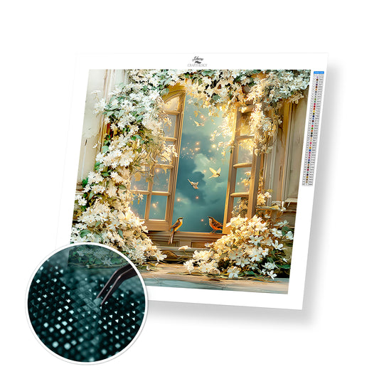 Moonlit Jasmine and Nightingales’ Song - Time Limited Exclusive Diamond Painting Kit