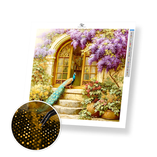 Peacock Among the Wisteria - Time Limited Exclusive Diamond Painting Kit