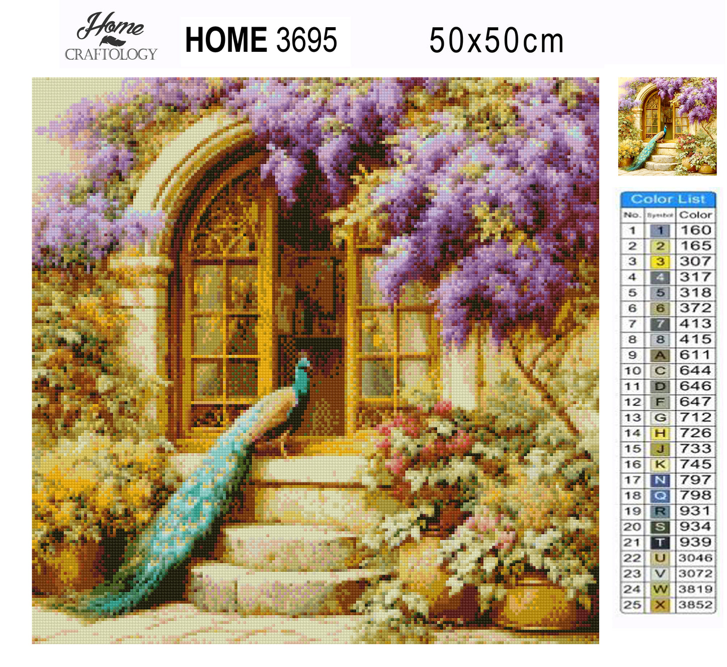 Peacock Among the Wisteria - Time Limited Exclusive Diamond Painting Kit
