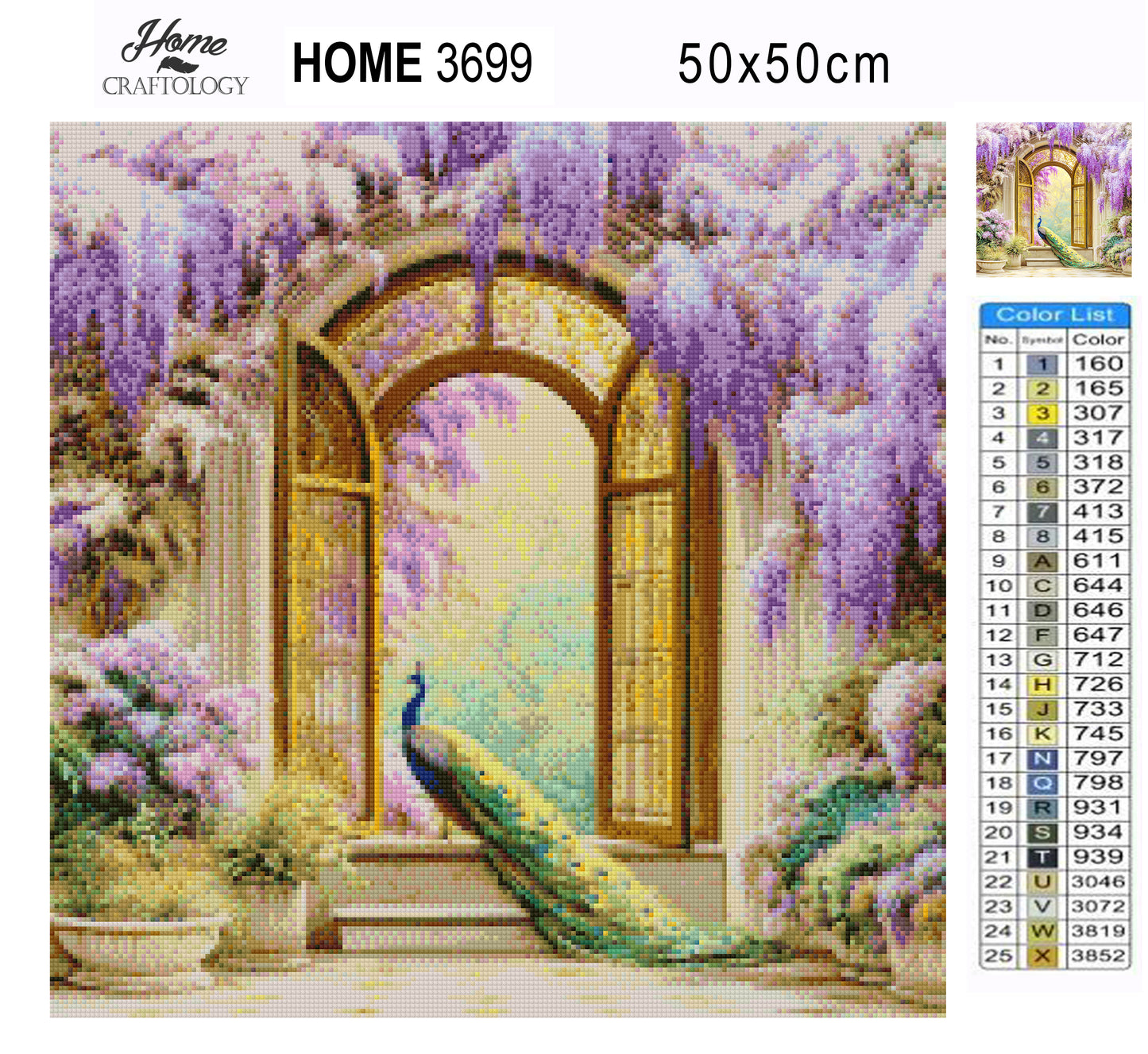 Wisteria Window with a Peacock’s Gaze - Time Limited Exclusive Diamond Painting Kit