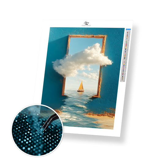 Sailboat Beyond the Clouds - Time Limited Exclusive Diamond Painting Kit