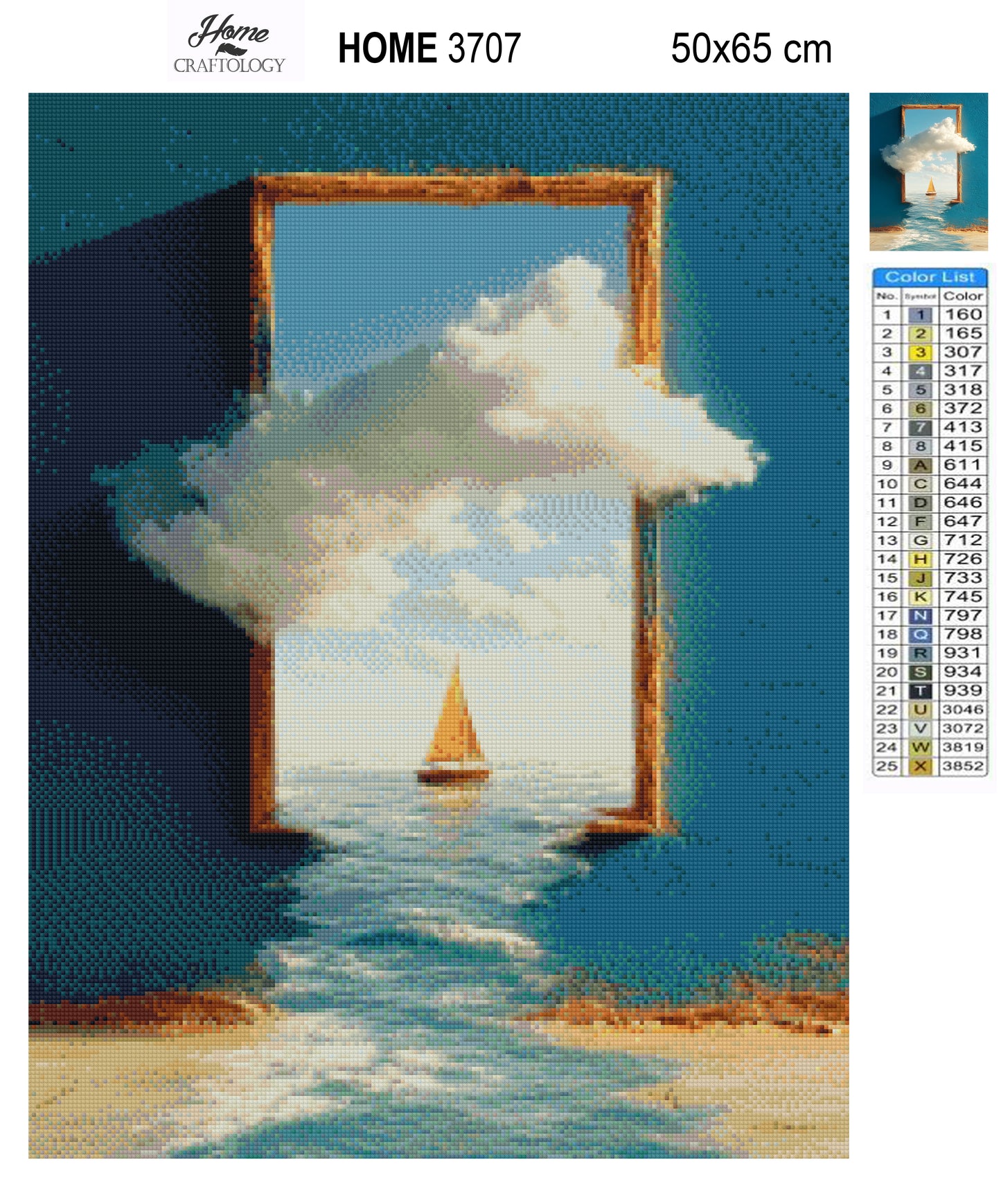 Sailboat Beyond the Clouds - Time Limited Exclusive Diamond Painting Kit