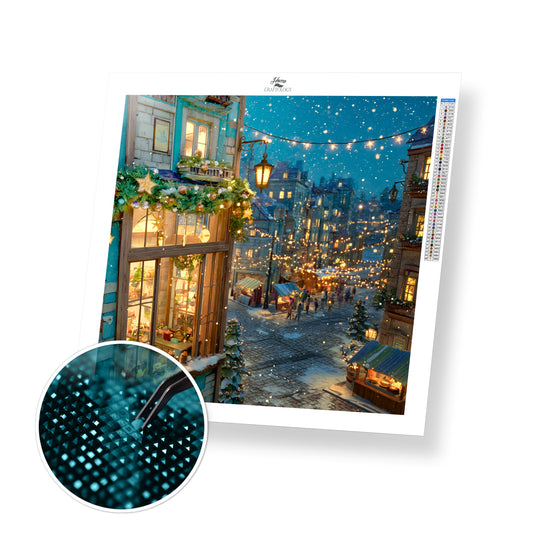 Evening Lights of Christmas Town - Time Limited Exclusive Diamond Painting Kit