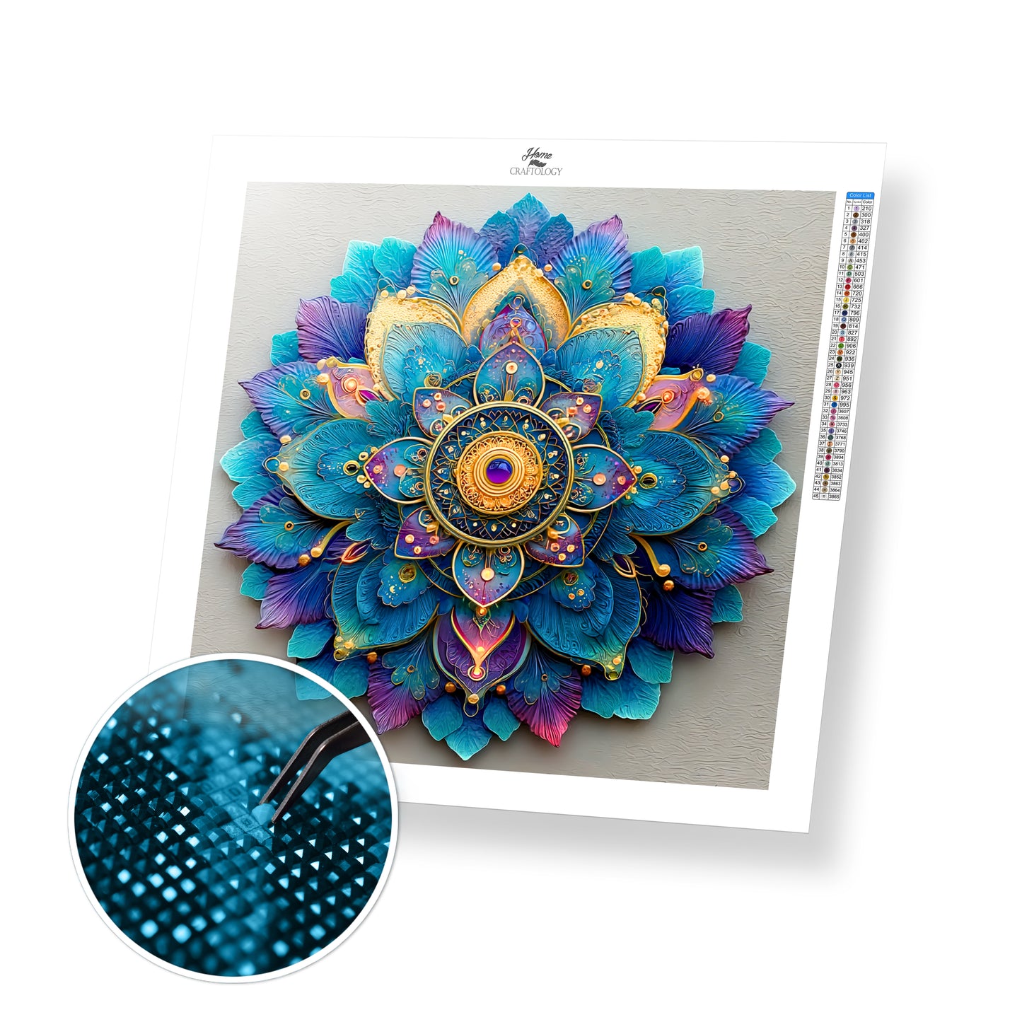 Flow of Blue Mandala - Time Limited Exclusive Diamond Painting Kit