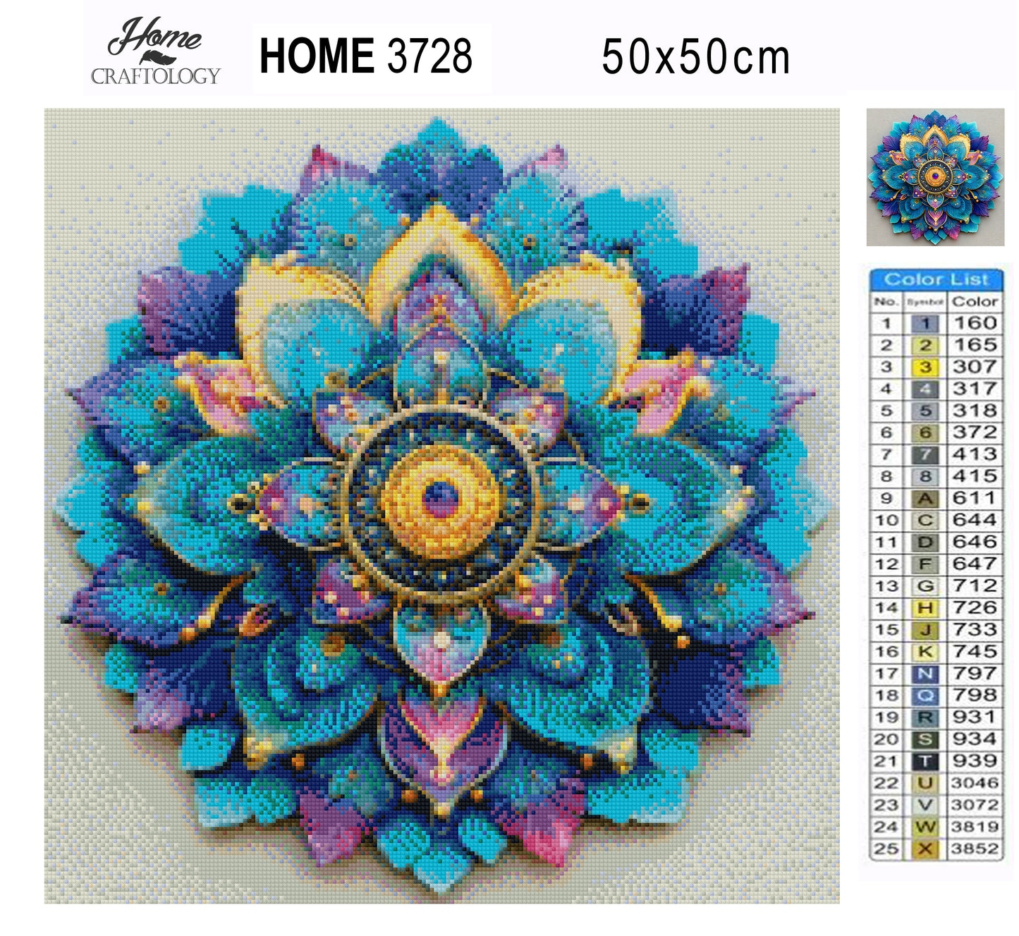 Flow of Blue Mandala - Time Limited Exclusive Diamond Painting Kit