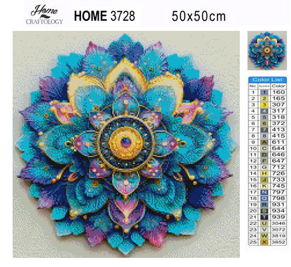 Flow of Blue Mandala - Time Limited Exclusive Diamond Painting Kit