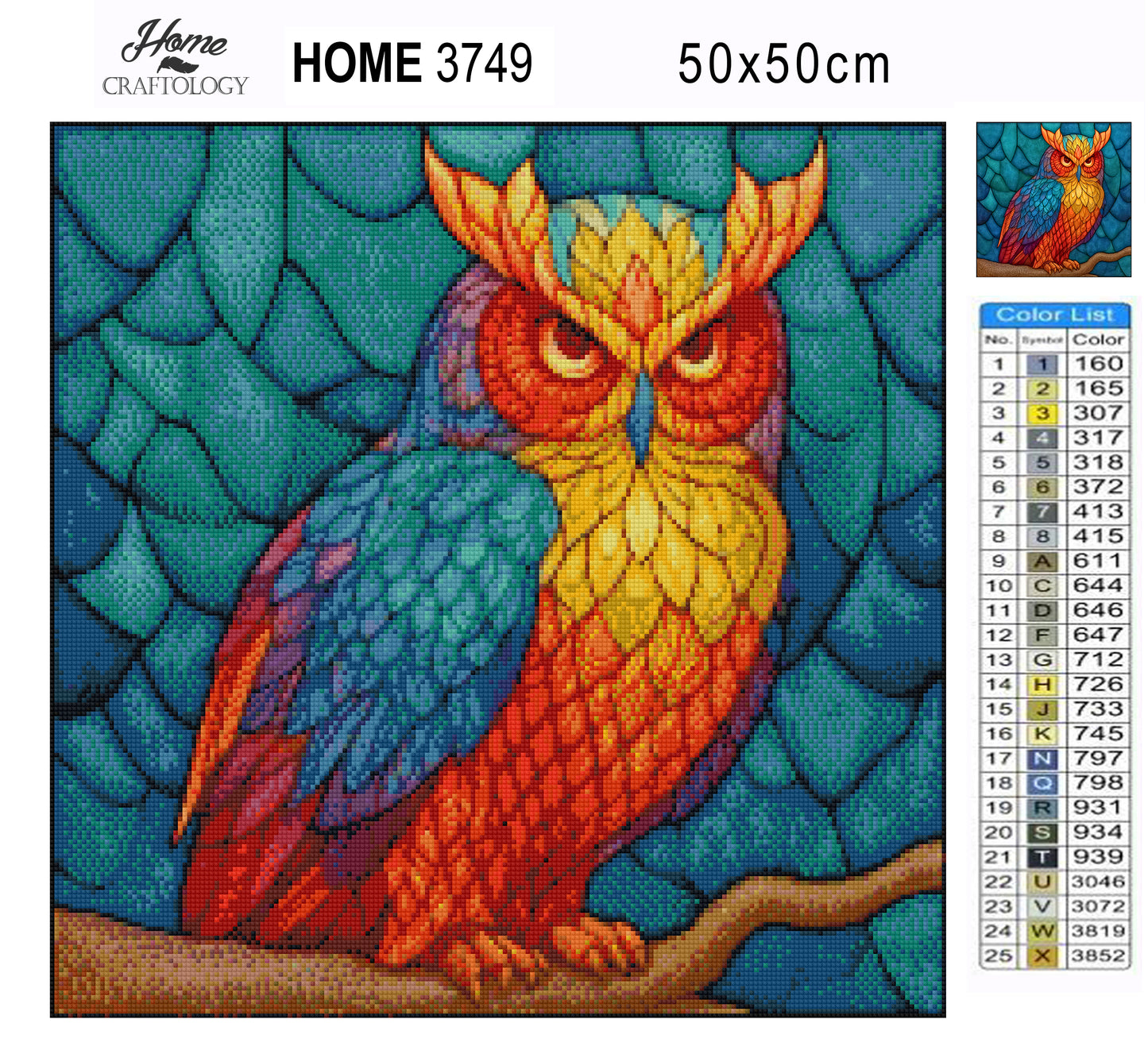Jewel Toned Owl - Time Limited Exclusive Diamond Painting Kit