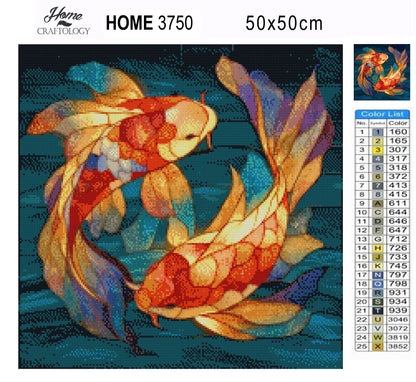 Koi Fish in a Pond - Time Limited Exclusive Diamond Painting Kit