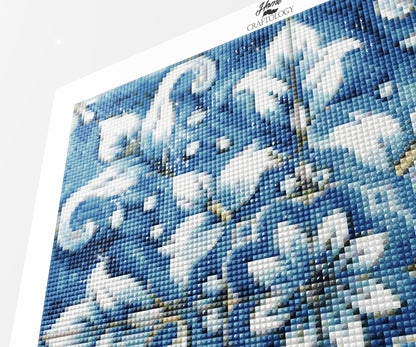 Blue Petal Mosaic - Time Limited Exclusive Diamond Painting Kit