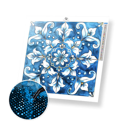 Blue Petal Mosaic - Time Limited Exclusive Diamond Painting Kit