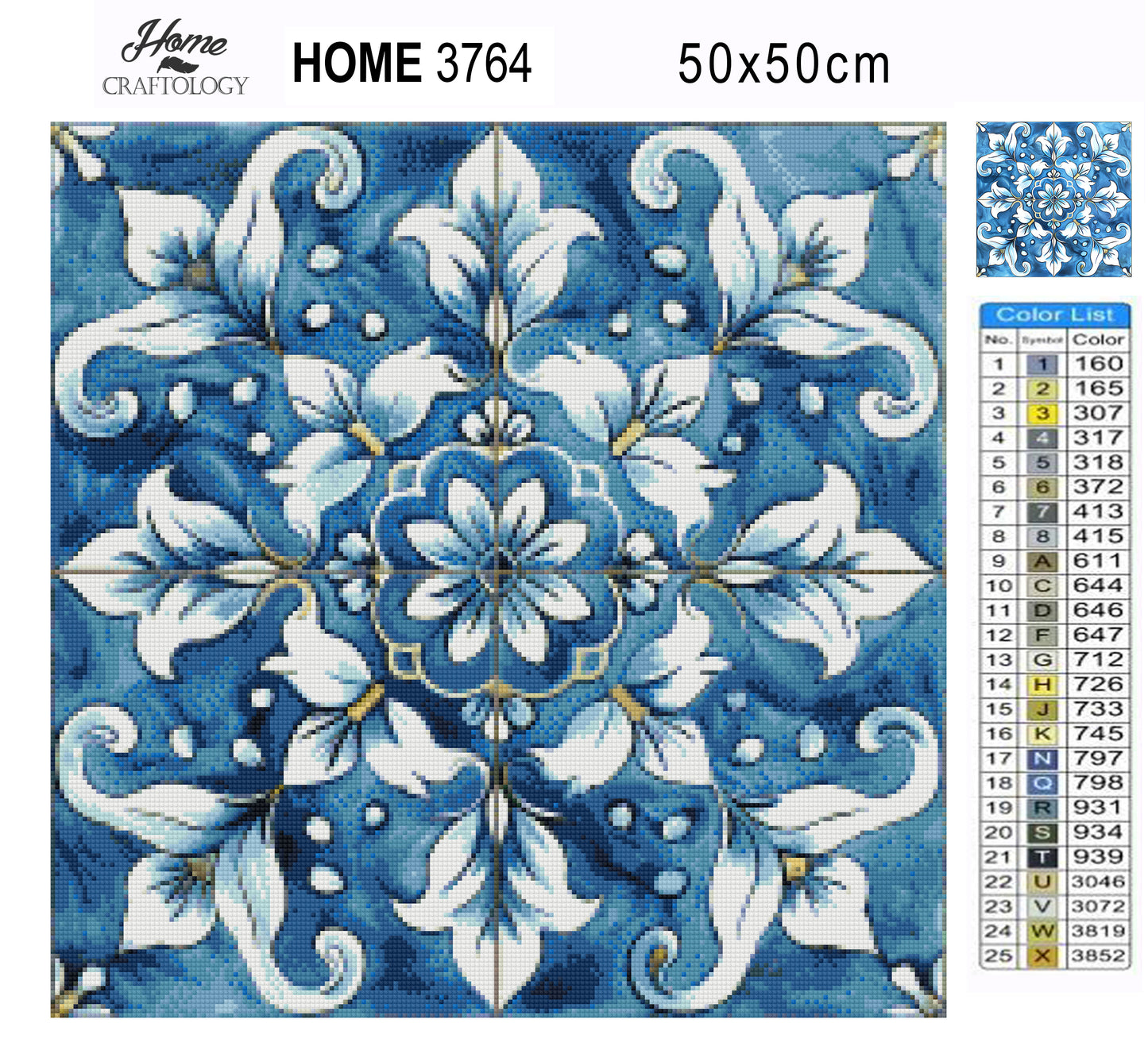 Blue Petal Mosaic - Time Limited Exclusive Diamond Painting Kit