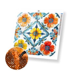 Yellow and Tangerine Flowers - Time Limited Exclusive Diamond Painting Kit