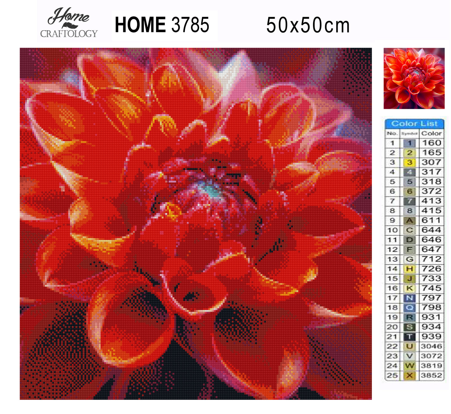 Crimson Dahlia Radiance - Time Limited Exclusive Diamond Painting Kit