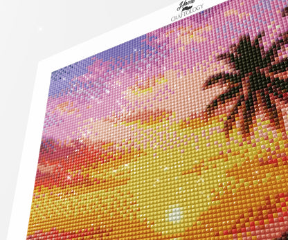 Golden Palm Sunset - Time Limited Exclusive Diamond Painting Kit