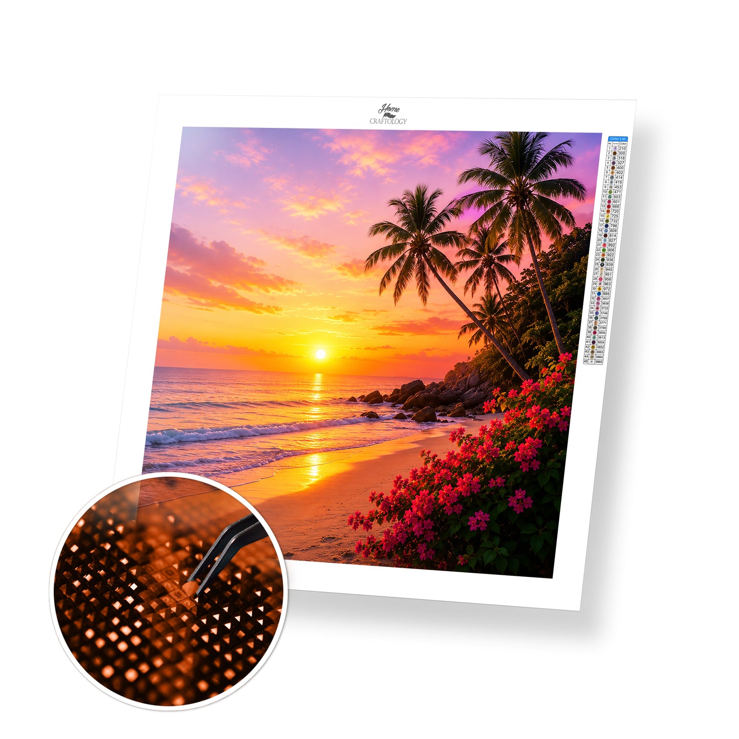 Golden Palm Sunset - Time Limited Exclusive Diamond Painting Kit