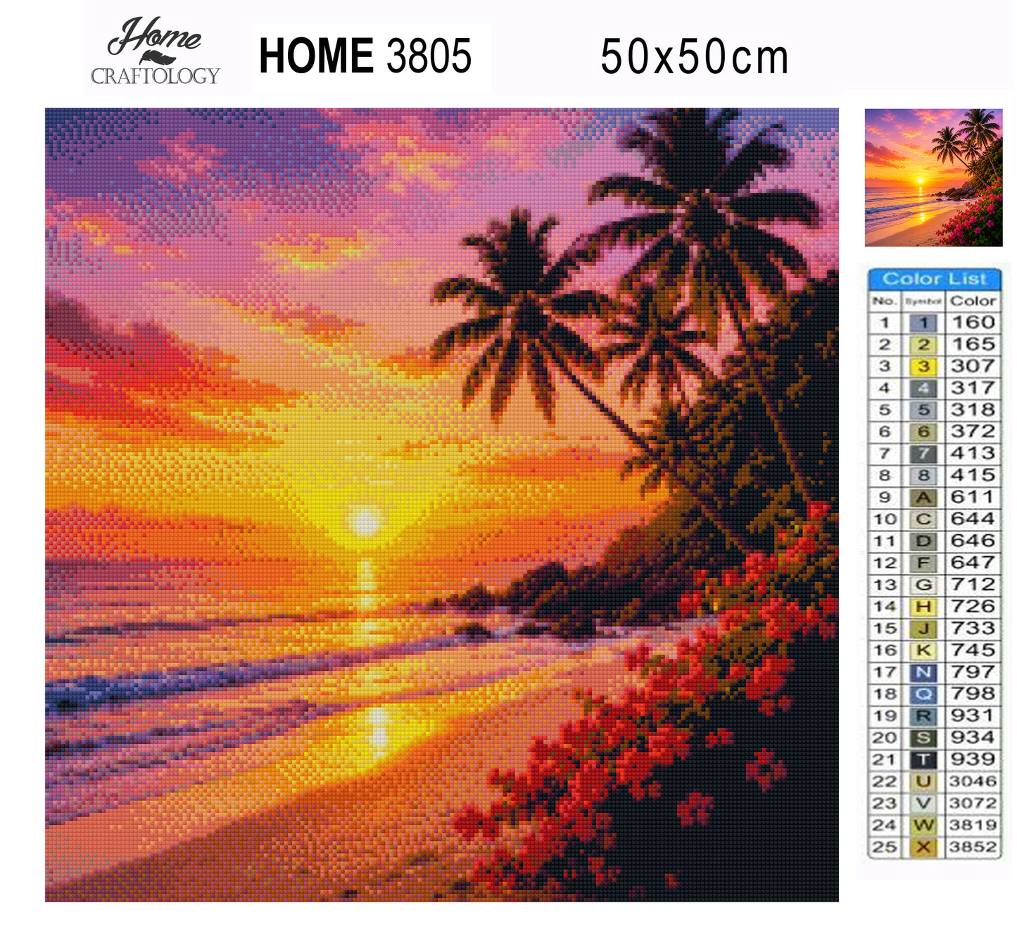 Golden Palm Sunset - Time Limited Exclusive Diamond Painting Kit