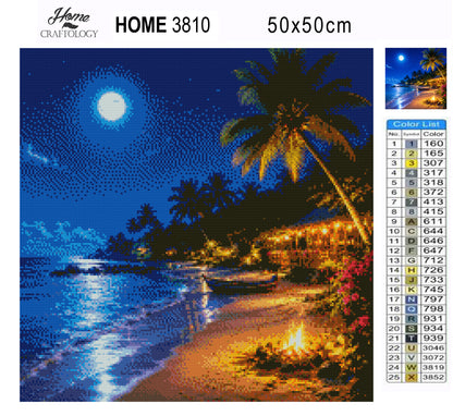 Moonlit Beach Retreat - Time Limited Exclusive Diamond Painting Kit
